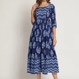 Poshak Hub Women Floral Printed Cotton Gotta Patti Kurta-image-76