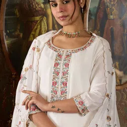 Anouk Women Floral Embroidered Regular Thread Work Kurta with Trousers & Printed Dupatta-picture-47