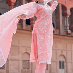 Libas Women Floral Embroidered Regular Thread Work Kurta with Trousers & With Dupatta-picture-46