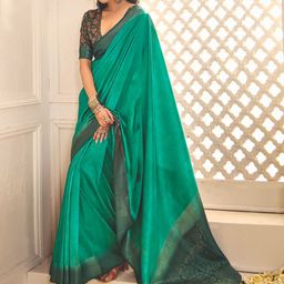 House Of Pataudi Woven Design Jamdani Saree With Blouse Piece-52