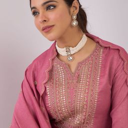 Anouk Women Ethnic Motifs Embroidered Kurta with Trousers & Dupatta-41