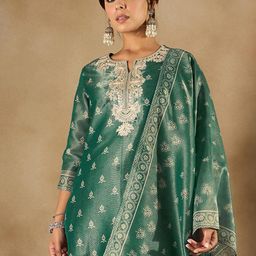 Anouk Women Ethnic Motifs Embroidered Kurta with Trousers & Dupatta-picture-11