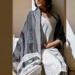 KALINI Ethnic Motifs Printed Straight Kurta with Trousers & Dupatta-38