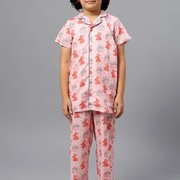 Kiddiekid Kids Rabbit Printed Pure Cotton Shirt & Trousers-image-20