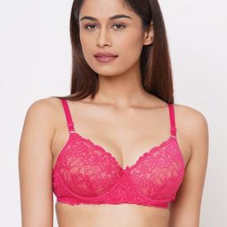 Inner Sense Pink Lace Organic Cotton Antimicrobial Sustainable Lightly Padded Underwired Bra ISB047-picture-11
