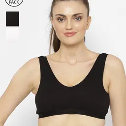 Floret Pack Of 3 Solid Non-Wired Non Padded Workout Bras Florida-35
