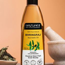 Soulflower Coldpressed Bhringraj Hair Oil with Coconut Sesame For Hairfall Control 225 ml-33