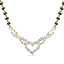 KUBERBOX Manahputa 18KT Gold Diamond Studded Mangalsutra Pendant 1.46 gm-image-35