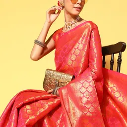 Saree mall Ethnic Motifs Saree With Woven Design Border-image-85