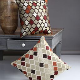 ROMEE Brown Set of 2 Ethnic Motifs Square Cushion Covers-45