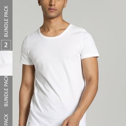 Puma Men Pack of 2 White Solid Pure Cotton Basic Crew Innerwear Vests-image-55