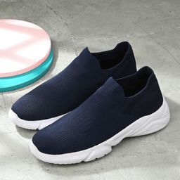 The Roadster Lifestyle Co. Men Navy Blue & White Lightweight Comfort Slip-On Sneakers-46