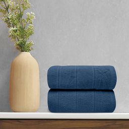 LABHAM Navy Blue 250 GSM Pure Organic Cotton Bath Towel-22
