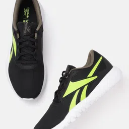 Reebok Men Black & Green Woven Design Memory Foam Flexagon Energy 3.0 Training Shoes-6