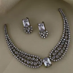 D Rio Fashions Gold Plated CZ Stone Studded Jewellery Set-56