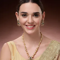 ADIVA 22K Gold-Plated Stone Studded & Beaded Jewellery Set-40