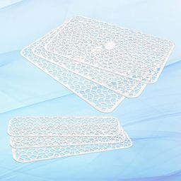 Kuber Industries PVC Fridge Mat with Fridge Door Tray mat 6 Pcs, White-2