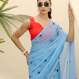 all about you Polka Dots Printed Pure Georgette Ready to Wear Saree-picture-25