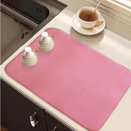 Kuber Industries Pink & Blue 2 Pieces Kitchen Self Drying Microfiber Table Placemats-24