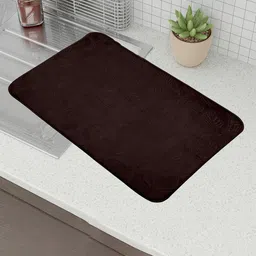 Kuber Industries 2 Pcs Brown & Blue Rectangle Dish Drying Placemats-58