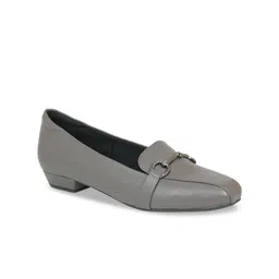 Inc 5 Grey Embellished Work Block Pumps with Buckles image 4