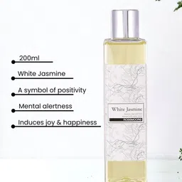 ROSEMOORe White Jasmine Scented Reed Diffuser Refill Oil 200ml image 3