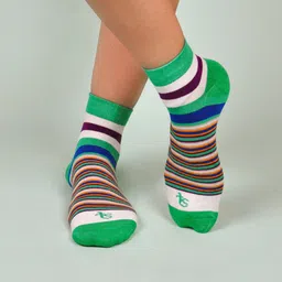 TalkingSox Unisex Set Of 4 Striped Soft Ankle Length Socks image 2