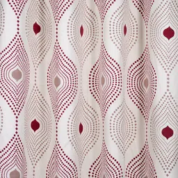 SWAYAM Off-White & Red Set of Single Window Curtains image 2