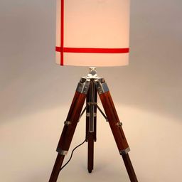 Grated Ginger White Solid Contemporary Tripod Table Lamp with Shade image 2