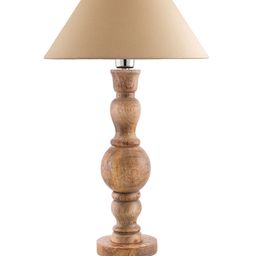 Homesake Beige Solid Handcrafted Table Lamp with Shade image 4