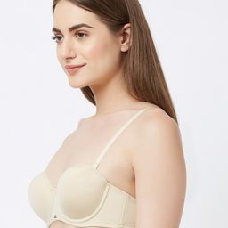 SOIE Medium Coverage Padded Wired Multiway Strapless Bra with Detachable Straps image 4