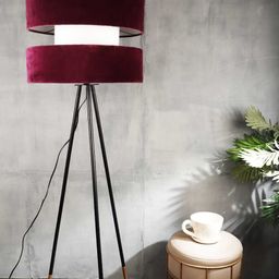 Grated Ginger Purple Self Design Handcrafted Tripod Lamp-19