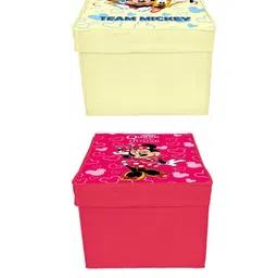 Kuber Industries Set Of 2 Disney Print Foldable Organiser Box With Lid image 3
