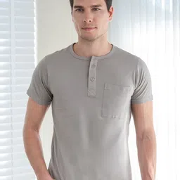 Lux Cozi Henley Neck Cotton T-shirt-picture-26