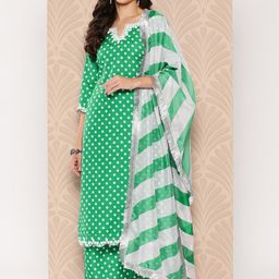 Varanga Bandhani Printed Sequinned Kurta with Palazzos & Dupatta image 2