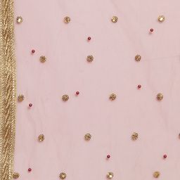 Clora Creation Red & Gold-Toned Gotta Patti Net Dupatta image 2