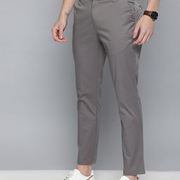 Mast & Harbour Men Grey Regular Fit Solid Regular Trousers-image-87