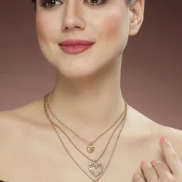 Bohey by KARATCART Gold-Plated Layered Chain image 2