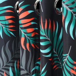Cortina Green & Black Set of 2 Digital Printed Window Curtains image 4