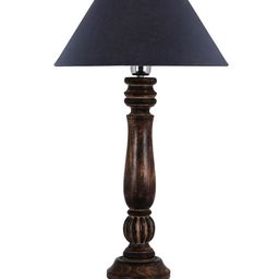 Homesake Brown & Black Solid Handcrafted Bedside Standard Table Lamp with Shade image 2