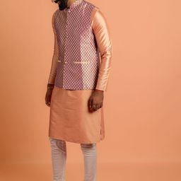 KISAH Woven Design Mandarin Collar Nehru Jackets-image-71
