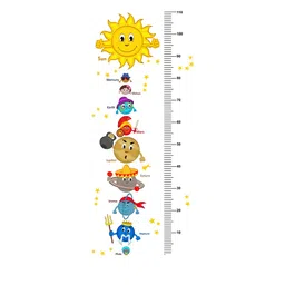 rawpockets Yellow & Blue Solar System Measurement Chart PVC Vinyl Wall Stickers-image-94