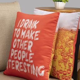 HOUZZCODE Multicoloured Set of 2 Square Cushion Covers image 3