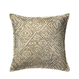 HOUZZCODE Beige & Orange Set of 5 Geometric Square Cushion Covers image 2