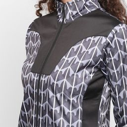 OFF LIMITS Women Charcoal Grey & Off-White Checked Lightweight Open Front Jacket image 5