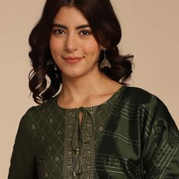 Anouk Printed Kurta with Trousers & Dupatta image 3