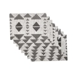BLANC9 Set of 8 White & Grey Printed Table Placemats image 4
