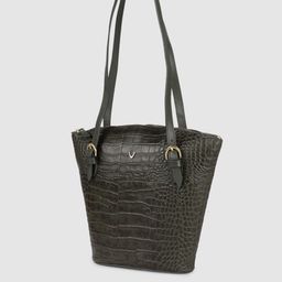 Hidesign Green Textured Leather Structured Shoulder Bag image 2
