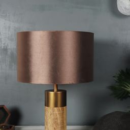 Grated Ginger Coffee Brown Solid Cylindrical Bedside Lamp-14