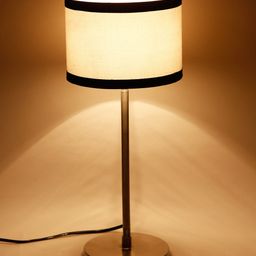 Devansh White & Black Solid Buffet Table Lamp with Shade image 4